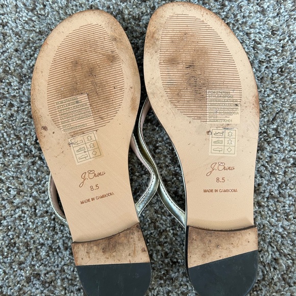 Gold J Crew Sandals size 8.5 - Picture 2 of 2